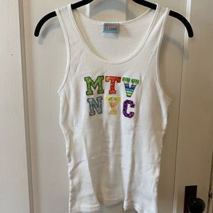 Y2K embroidered MTV tank top